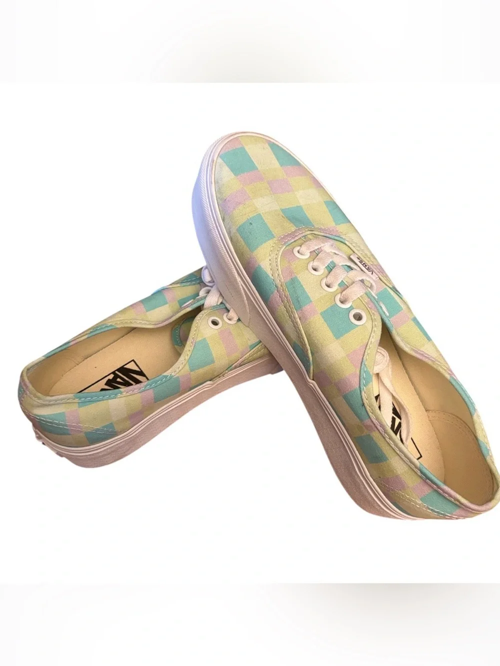 Vans | Pastel Checkered Platform High Sneakers Summer Vibes Unisex Footwear NEW
